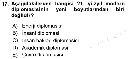 Diplomasi Tarihi 2019-2020 Dönem Sonu Sınavı - 17. soru