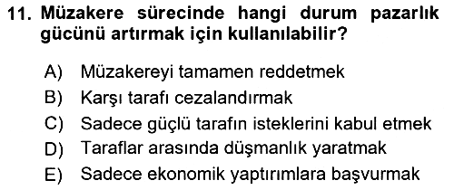 Diplomasi Tarihi 2024-2025 Dönem Sonu Sınavı - 11. soru