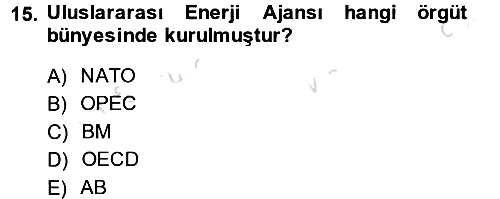 Diplomasi Tarihi 2013-2014 Tek Ders Sınavı - 15. soru