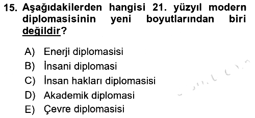 Diplomasi Tarihi 2021-2022 Yaz Okulu Sınavı - 15. soru