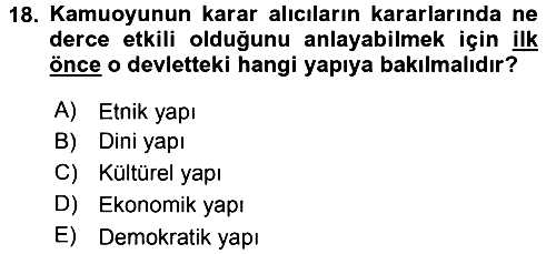 Diş Politika Analizi 2016-2017 3 Ders Sınavı - 18. soru
