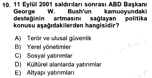 Diş Politika Analizi 2018-2019 3 Ders Sınavı - 10. soru
