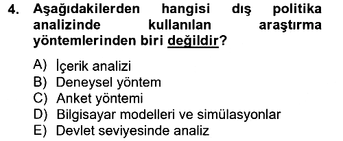 Diş Politika Analizi 2012-2013 Ara Sınav - 4. soru