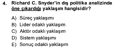 Diş Politika Analizi 2013-2014 Ara Sınav - 4. soru