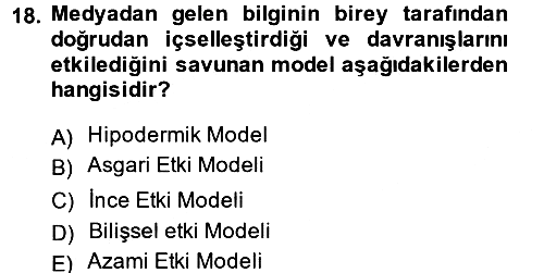 Diş Politika Analizi 2013-2014 Ara Sınav - 18. soru