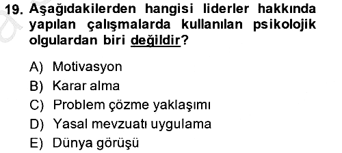 Diş Politika Analizi 2014-2015 Ara Sınav - 19. soru