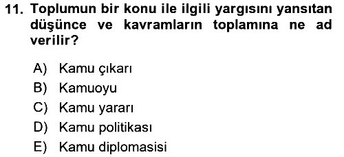 Diş Politika Analizi 2015-2016 Ara Sınav - 11. soru
