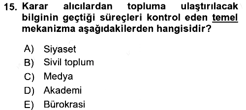 Diş Politika Analizi 2015-2016 Ara Sınav - 15. soru