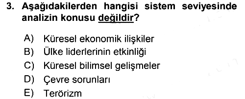 Diş Politika Analizi 2017-2018 Ara Sınav - 3. soru