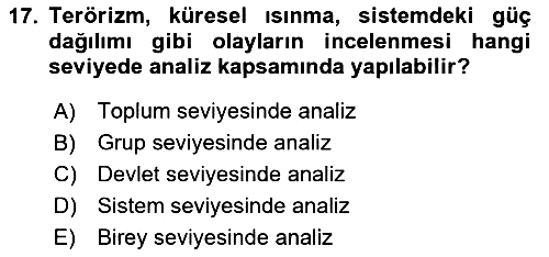 Diş Politika Analizi 2024-2025 Ara Sınav - 17. soru