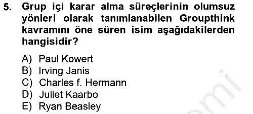Diş Politika Analizi 2012-2013 Dönem Sonu Sınavı - 5. soru
