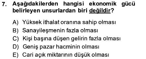Diş Politika Analizi 2013-2014 Dönem Sonu Sınavı - 7. soru