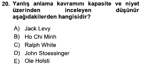 Diş Politika Analizi 2015-2016 Dönem Sonu Sınavı - 20. soru