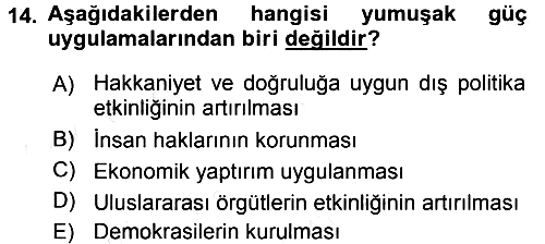 Diş Politika Analizi 2017-2018 Dönem Sonu Sınavı - 14. soru