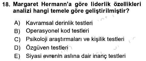 Diş Politika Analizi 2020-2021 Yaz Okulu Sınavı - 18. soru