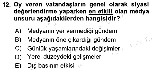 Diş Politika Analizi 2022-2023 Yaz Okulu Sınavı - 12. soru