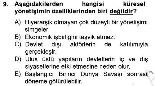 Gelişmekte Olan Ülkelerde Siyaset 2012-2013 Ara Sınav - 9. soru
