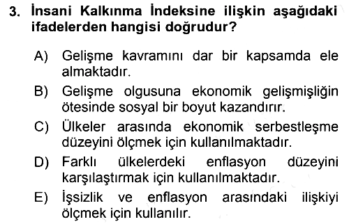 Gelişmekte Olan Ülkelerde Siyaset 2015-2016 Ara Sınav - 3. soru