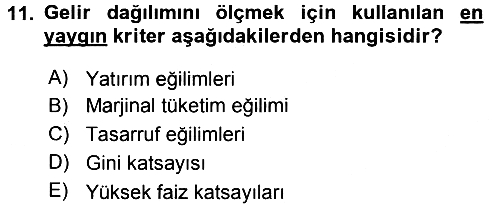 Gelişmekte Olan Ülkelerde Siyaset 2015-2016 Ara Sınav - 11. soru