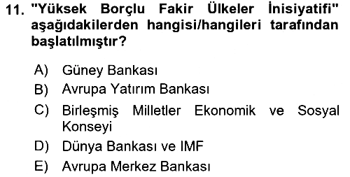 Gelişmekte Olan Ülkelerde Siyaset 2016-2017 Ara Sınav - 11. soru