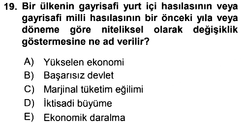 Gelişmekte Olan Ülkelerde Siyaset 2016-2017 Ara Sınav - 19. soru