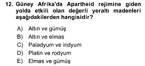 Gelişmekte Olan Ülkelerde Siyaset 2023-2024 Ara Sınav - 12. soru