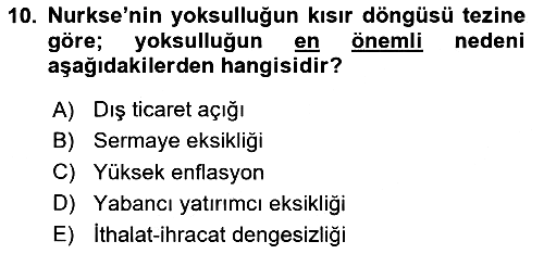 Gelişmekte Olan Ülkelerde Siyaset 2025-2026 Ara Sınav - 10. soru