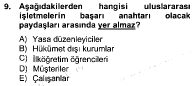 Küreselleşme ve Kültürlerarası İletişim 2012-2013 Ara Sınav - 9. soru