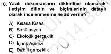 Küreselleşme ve Kültürlerarası İletişim 2013-2014 Ara Sınav - 10. soru