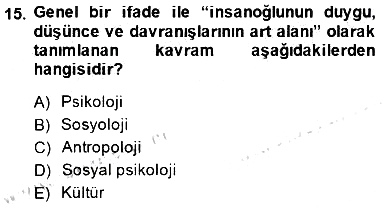 Küreselleşme ve Kültürlerarası İletişim 2014-2015 Ara Sınav - 15. soru