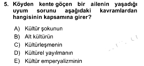Küreselleşme ve Kültürlerarası İletişim 2023-2024 Ara Sınav - 5. soru