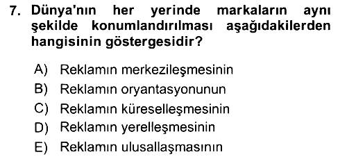 Küreselleşme ve Kültürlerarası İletişim 2023-2024 Ara Sınav - 7. soru