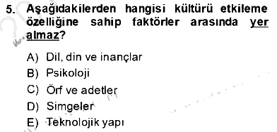 Küreselleşme ve Kültürlerarası İletişim 2013-2014 Dönem Sonu Sınavı - 5. soru