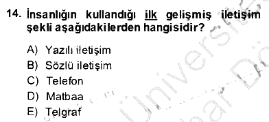 Küreselleşme ve Kültürlerarası İletişim 2013-2014 Dönem Sonu Sınavı - 14. soru