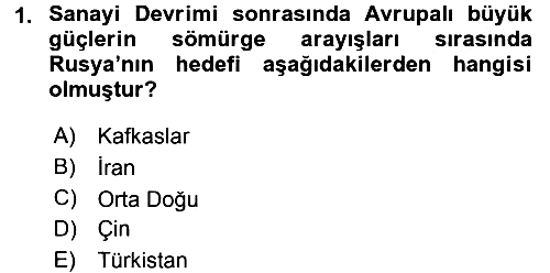 Orta Asya ve Kafkaslarda Siyaset 2016-2017 3 Ders Sınavı - 1. soru