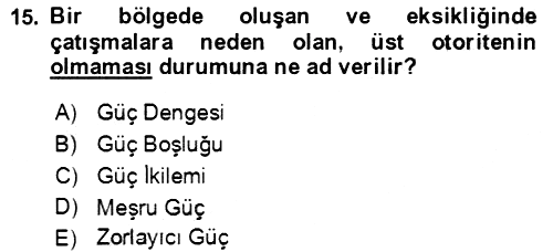 Orta Asya ve Kafkaslarda Siyaset 2021-2022 Dönem Sonu Sınavı - 15. soru