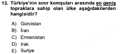 Orta Doğuda Siyaset 2017-2018 Dönem Sonu Sınavı - 13. soru