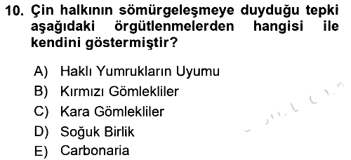 Siyasi Tarih 1 2018-2019 3 Ders Sınavı - 10. soru
