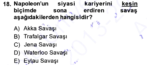 Siyasi Tarih 1 2013-2014 Ara Sınav - 18. soru