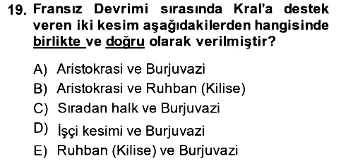 Siyasi Tarih 1 2013-2014 Ara Sınav - 19. soru
