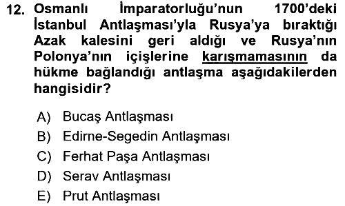 Siyasi Tarih 1 2015-2016 Ara Sınav - 12. soru