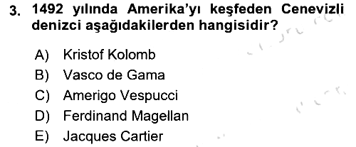 Siyasi Tarih 1 2017-2018 Ara Sınav - 3. soru