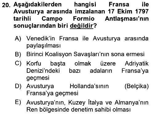 Siyasi Tarih 1 2019-2020 Ara Sınav - 20. soru