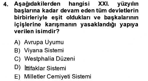 Siyasi Tarih 1 2013-2014 Dönem Sonu Sınavı - 4. soru