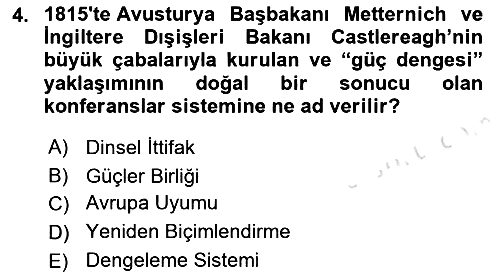Siyasi Tarih 1 2021-2022 Dönem Sonu Sınavı - 4. soru