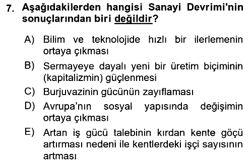 Siyasi Tarih 1 2021-2022 Dönem Sonu Sınavı - 7. soru