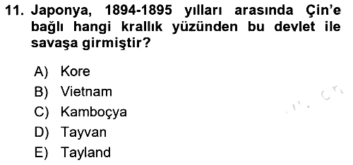 Siyasi Tarih 1 2024-2025 Dönem Sonu Sınavı - 11. soru