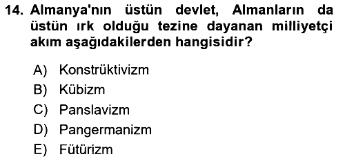 Siyasi Tarih 1 2024-2025 Dönem Sonu Sınavı - 14. soru