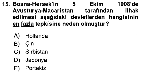 Siyasi Tarih 1 2024-2025 Dönem Sonu Sınavı - 15. soru