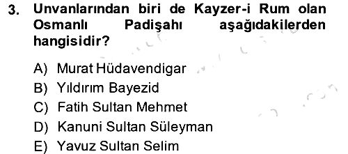Siyasi Tarih 1 2013-2014 Tek Ders Sınavı - 3. soru
